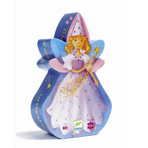 Pusle silhuetformet æske 36 brikker - 'Feen og enhjørningen'