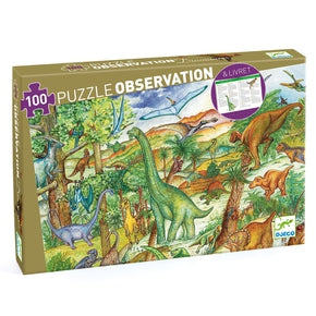 Observationspuslespil 100 brikker - 'Dinosaurer'