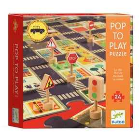 Pusle gigant 24 brikker - 'By og bilbane'