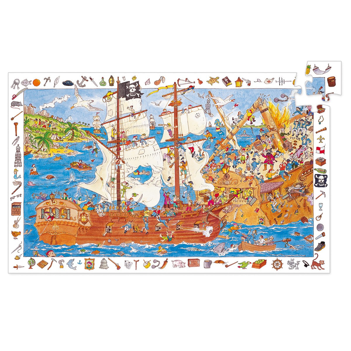 Observationspuslespil 100 brikker - 'Pirater'