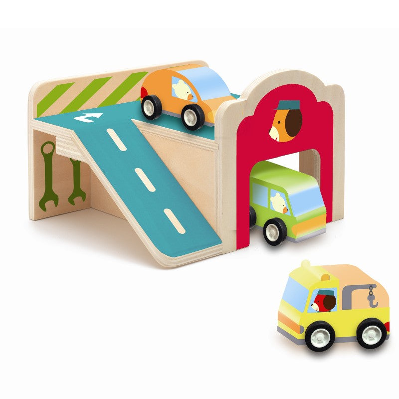 Den lille garage med 3 biler