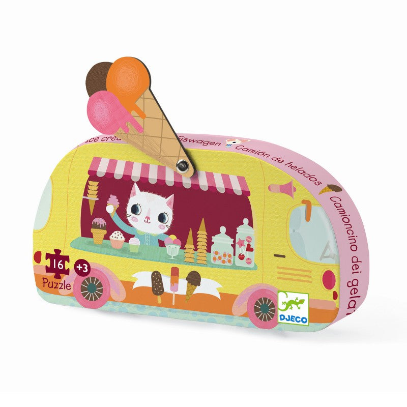 Pusle silhuetformet æske 16 brikker - 'Isbil'