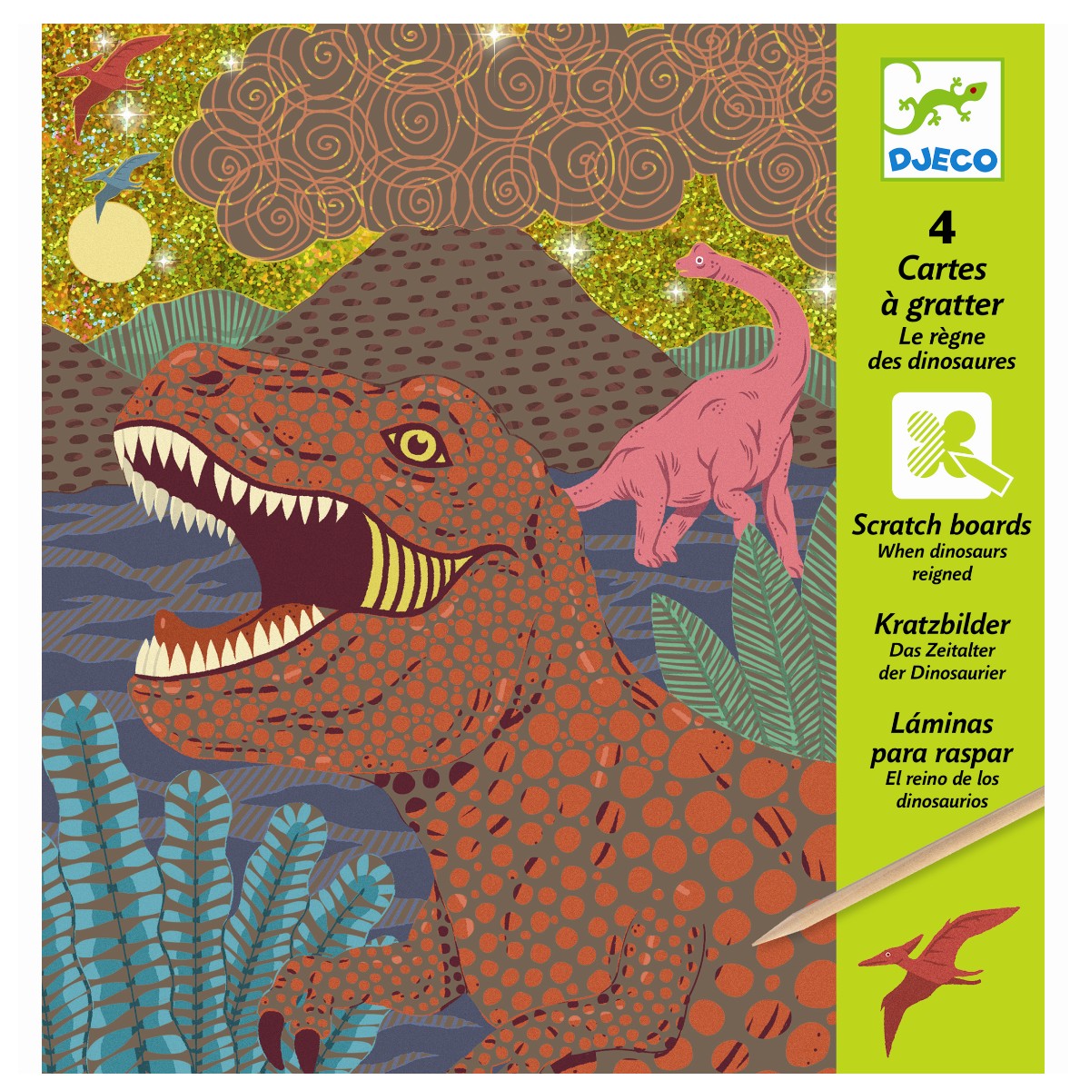 Skrabekort med dinosaurer