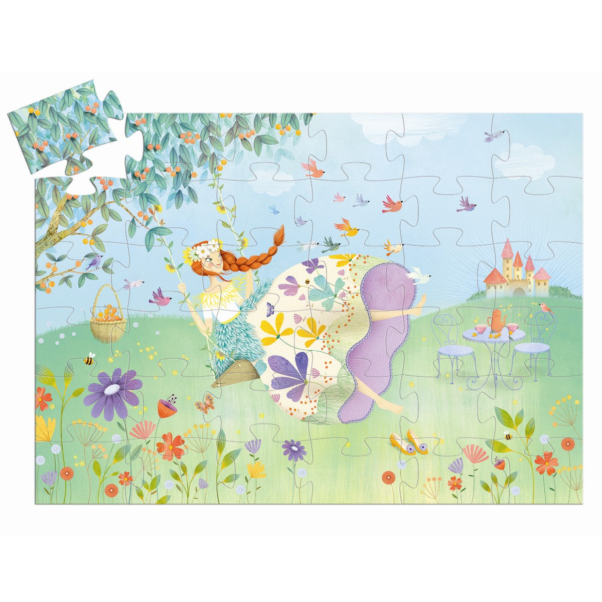 Pusle silhuetformet æske 36 brikker - 'Forårsprinsessen'