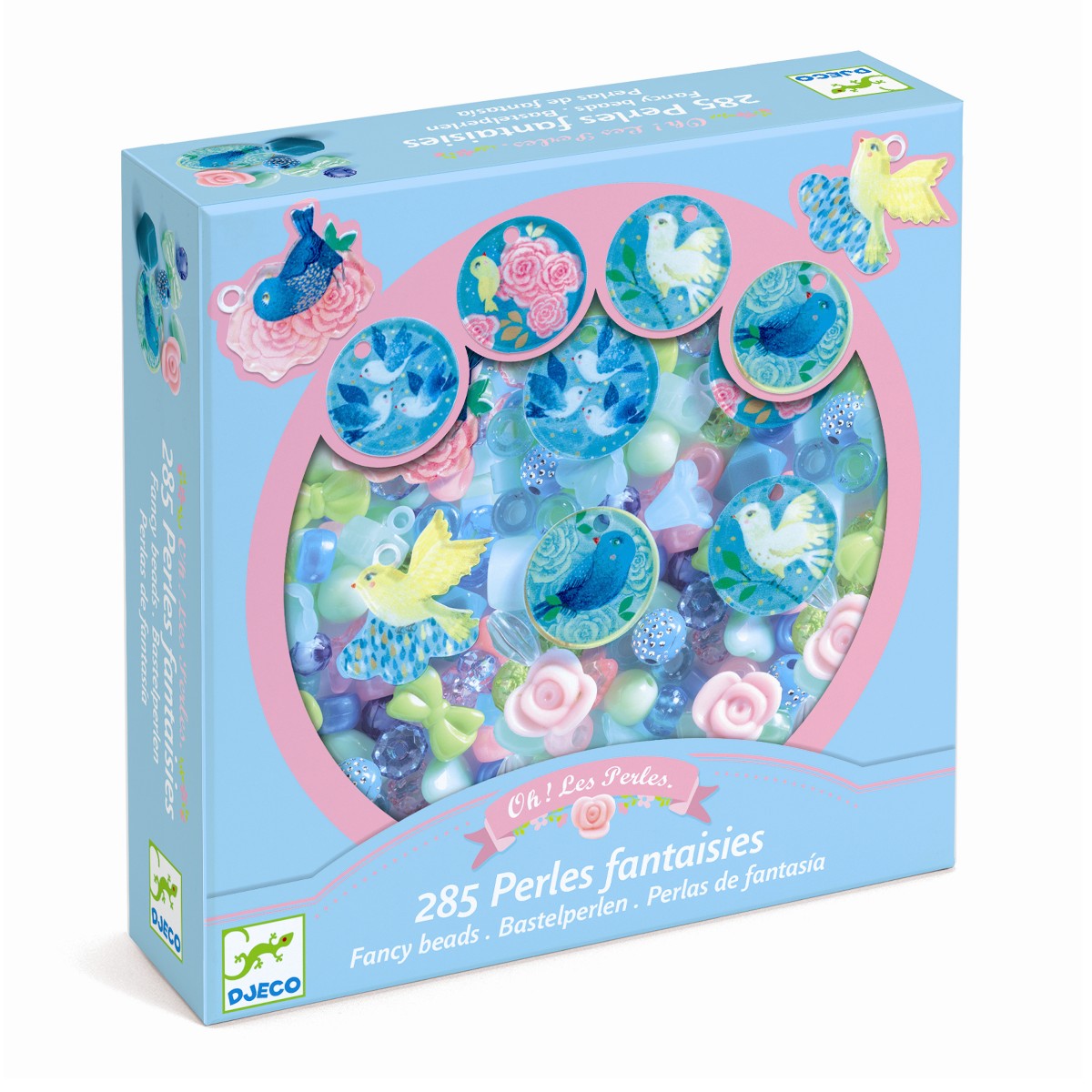 Perleæske med fuglemotiv