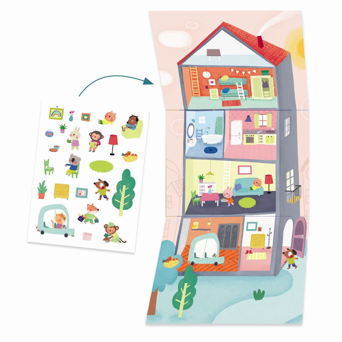 Kreativ aktivitetspakke - Dyr og deres huse