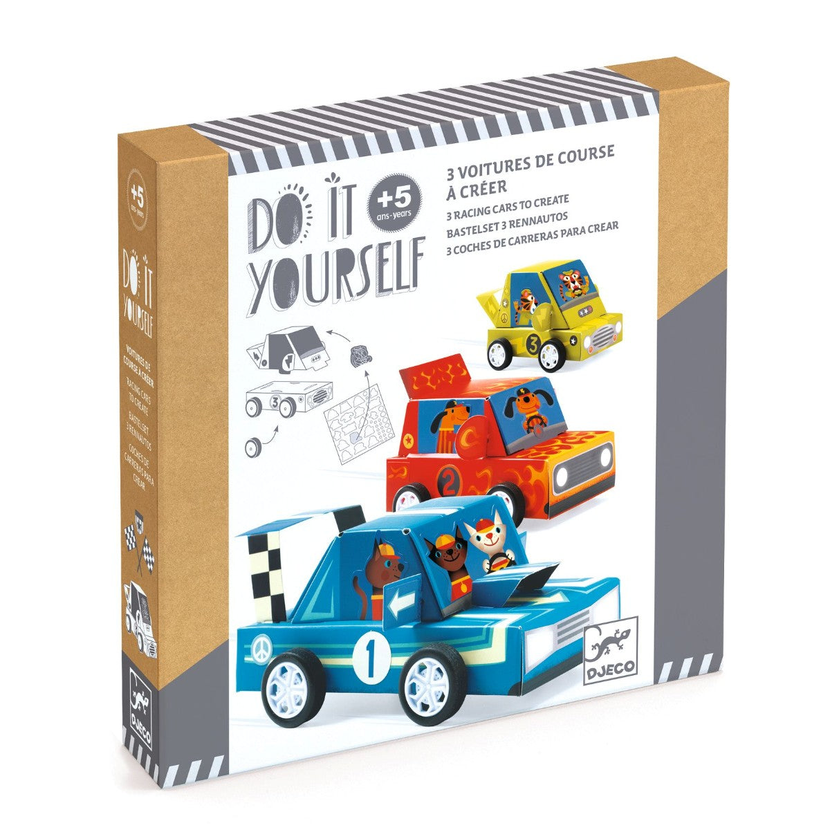 DIY - racerløbspakke med 3 racerbiler