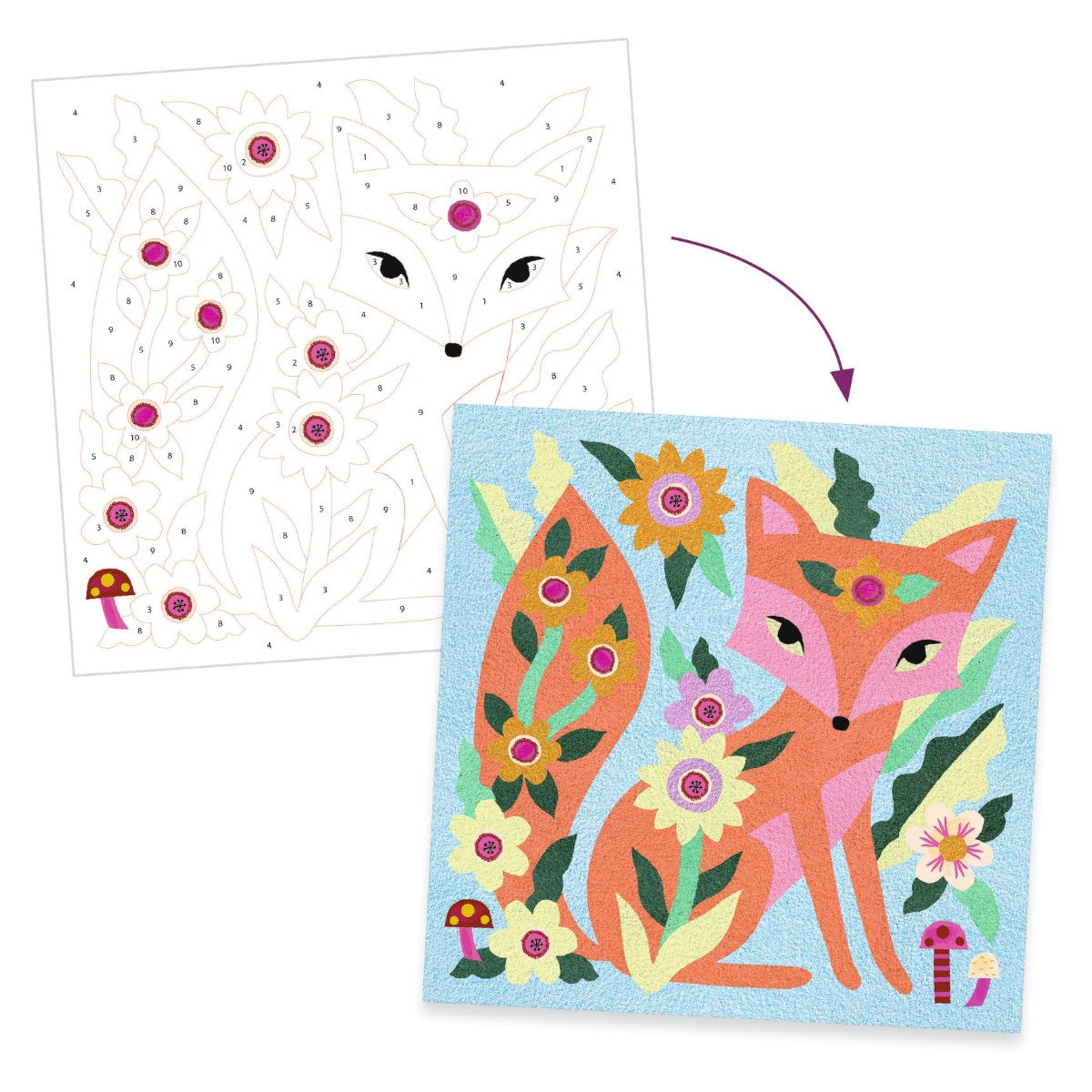 Sandfarver 4 billeder med dyr