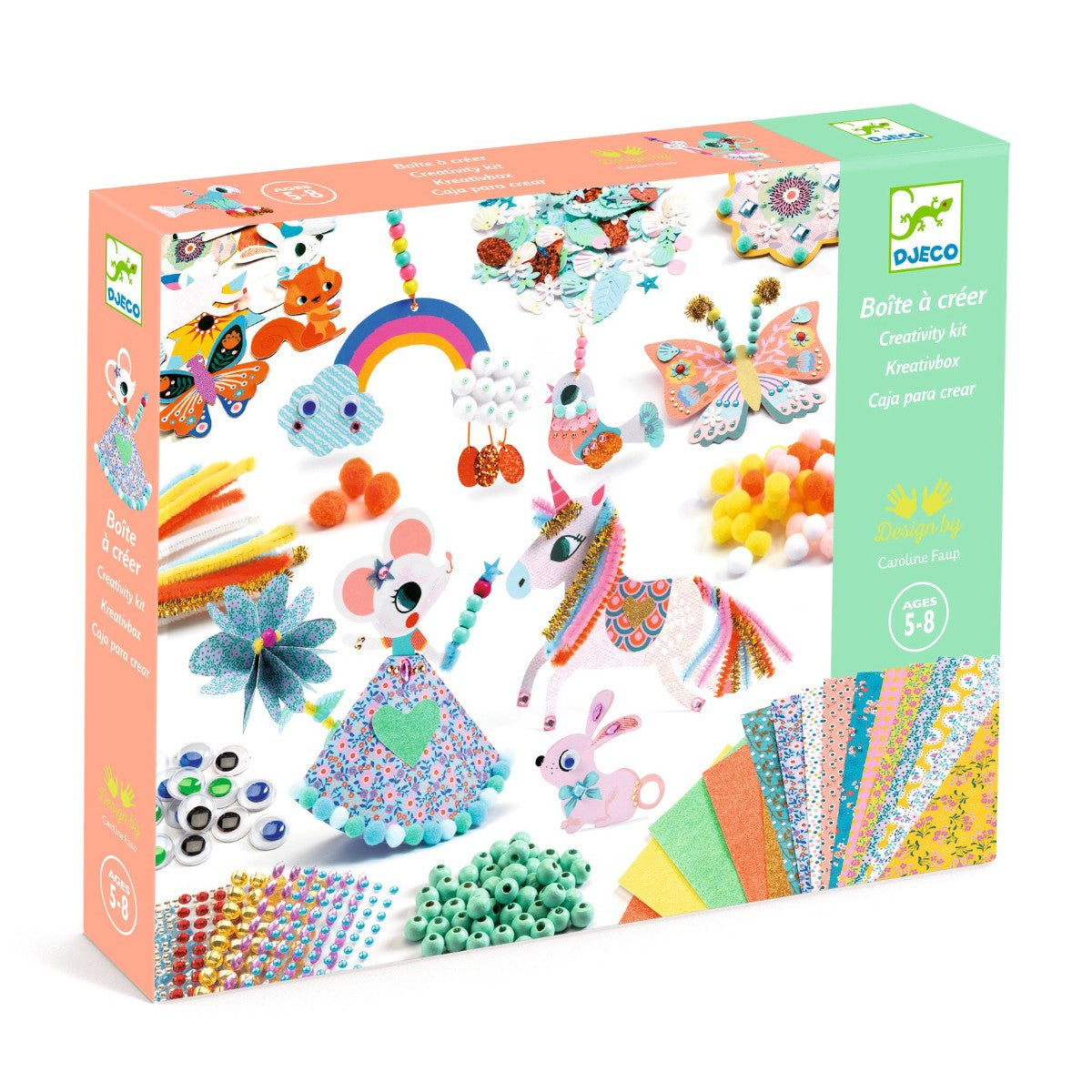 Kreasæt med 3D dyrefigurer