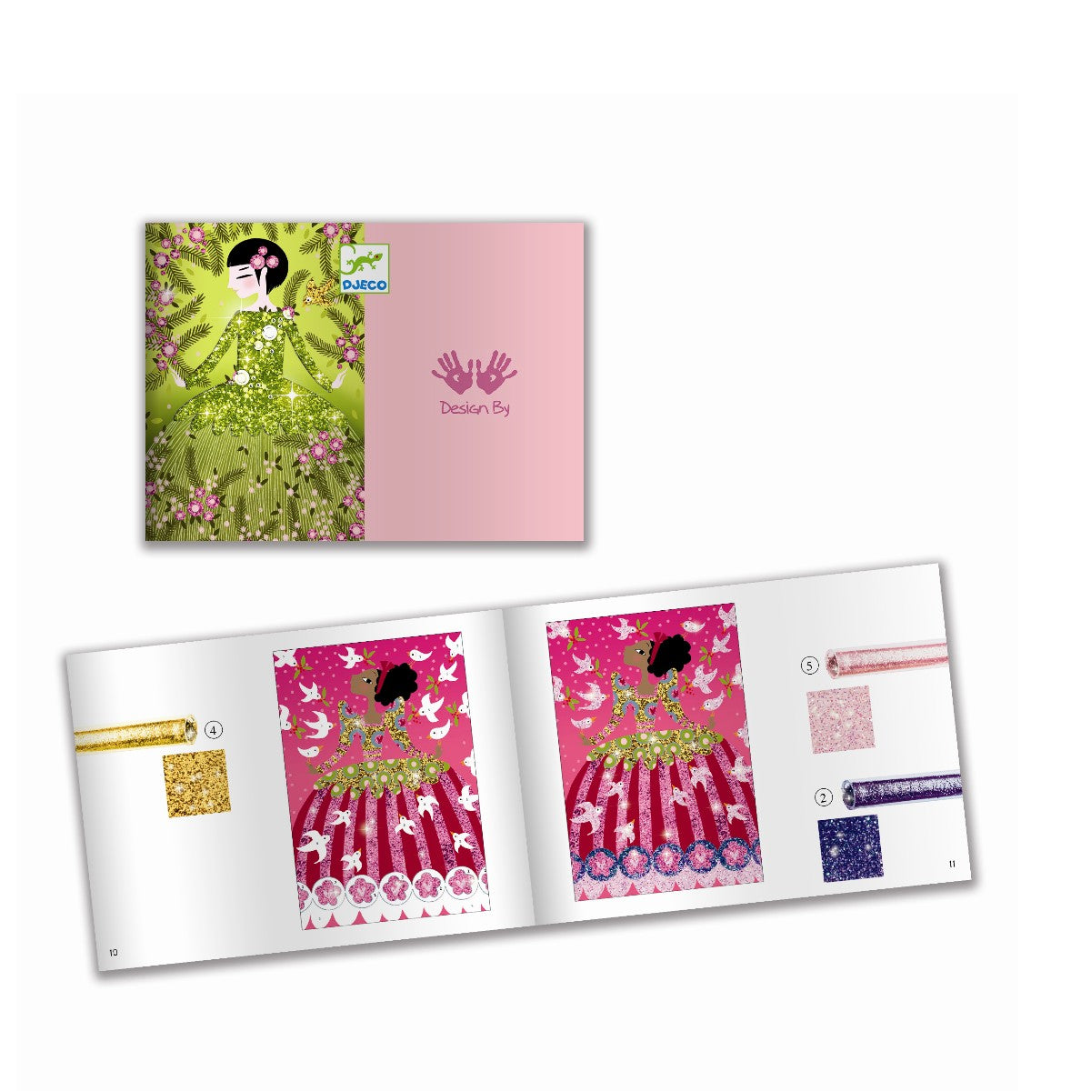 Glitterkort med smukke kjoler