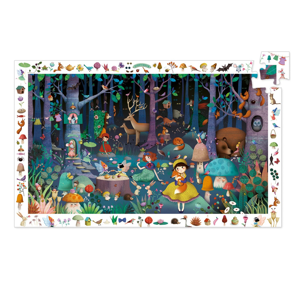 Observationspuslespil 100 brikker - 'Fortryllet skov'