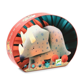 Pusle silhuetformet æske 24 brikker - 'Dinosauren Theo'