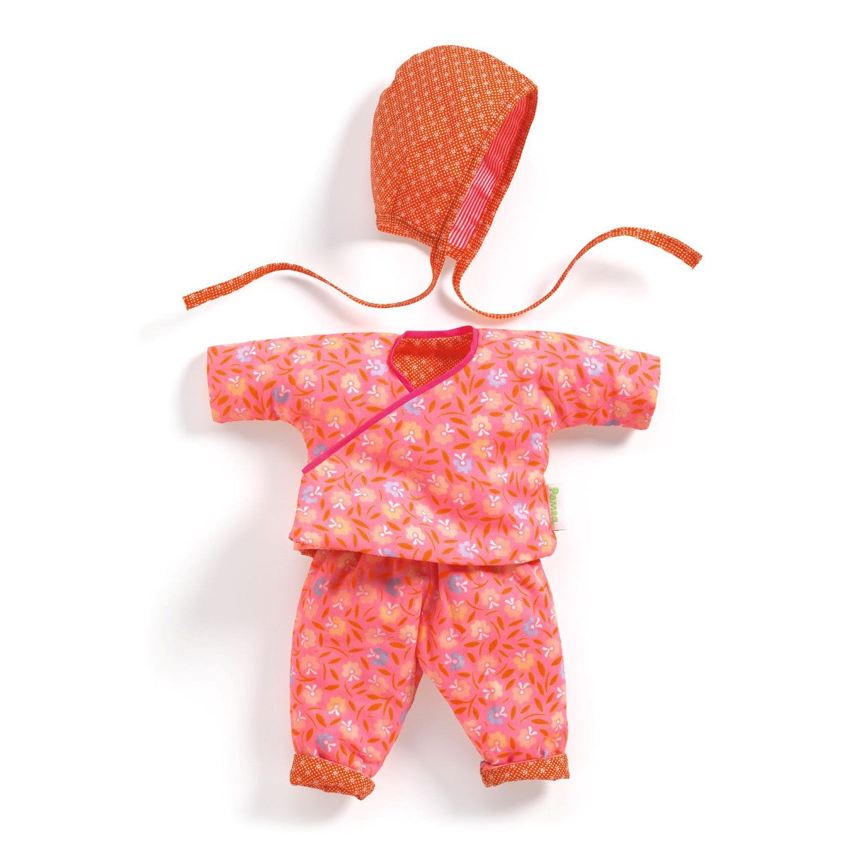 Dukketøj: Blomstersæt med hue (Lyserød)