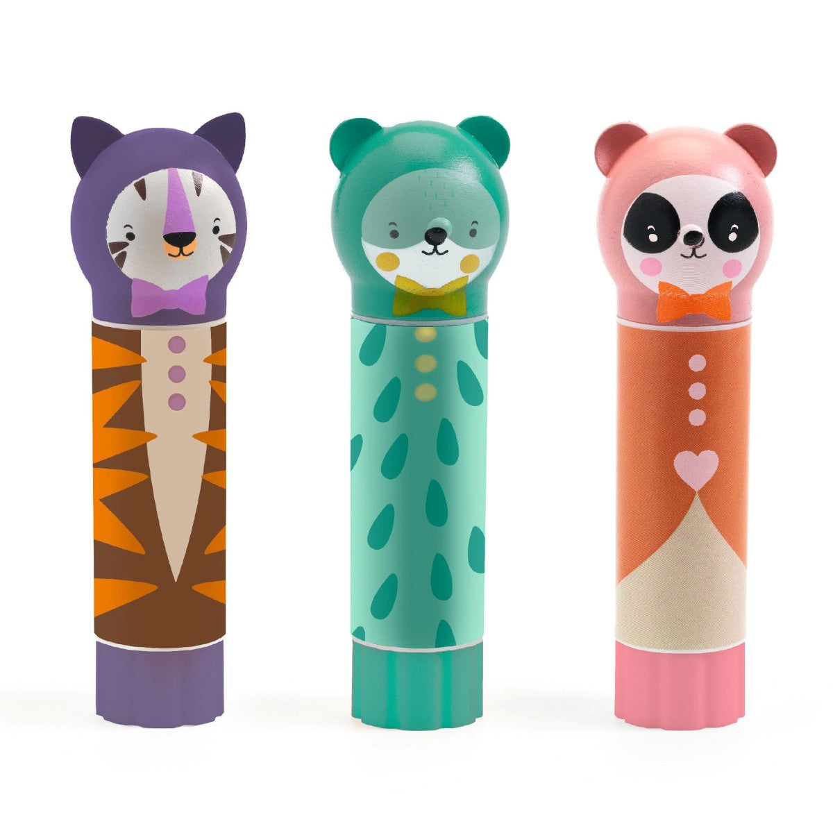 Limstifter med dyrehoveder