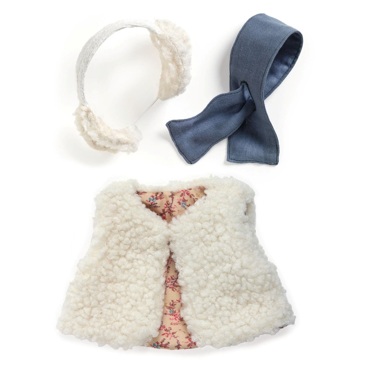 Dukketøj: Vest og ørevarmere