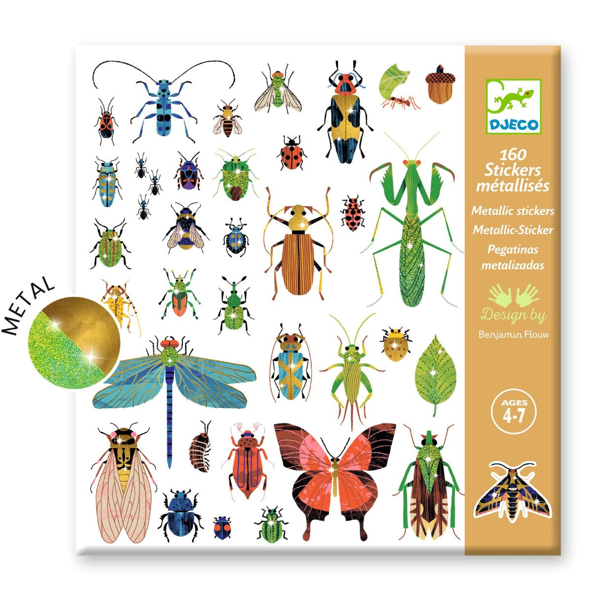 Klistermærkepakke - Metalliske insekter