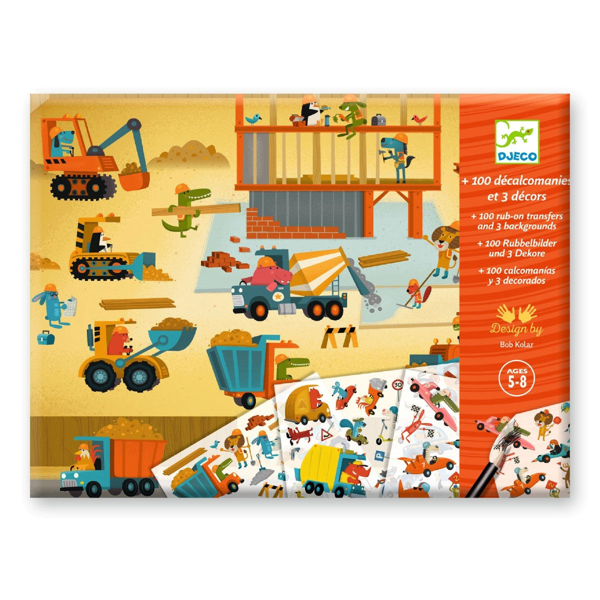 Kreakort med 100 klistermærker - Køretøjer