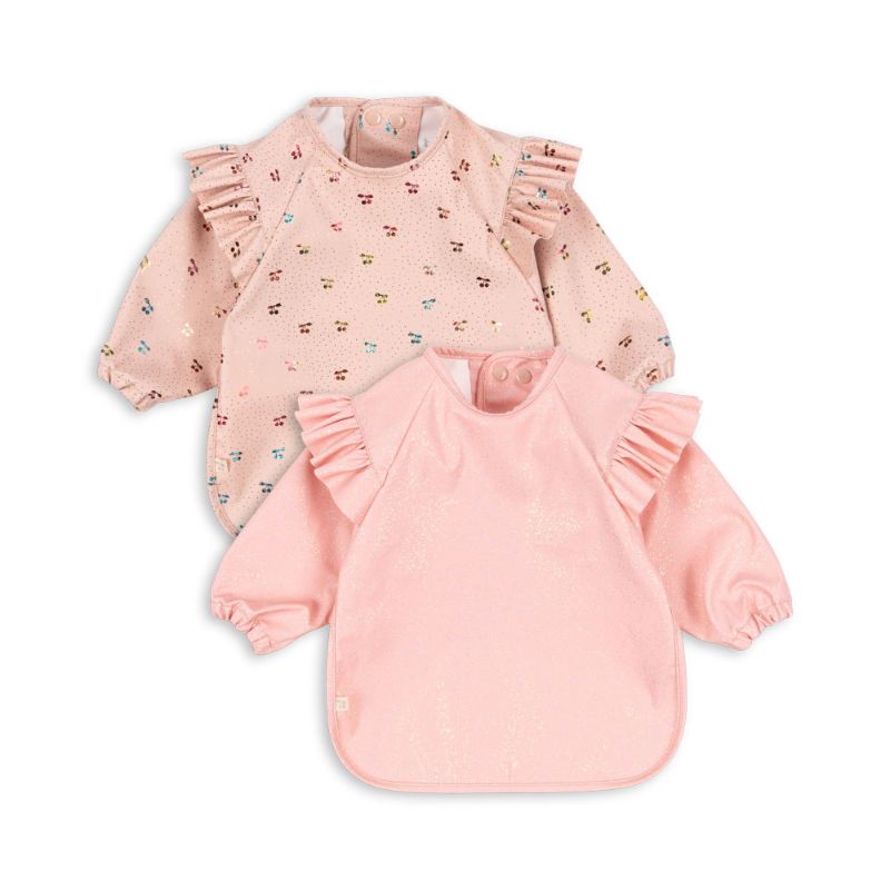 Spisesmæk med ærmer 2pak - Cherry sparkle (18M-3Y)