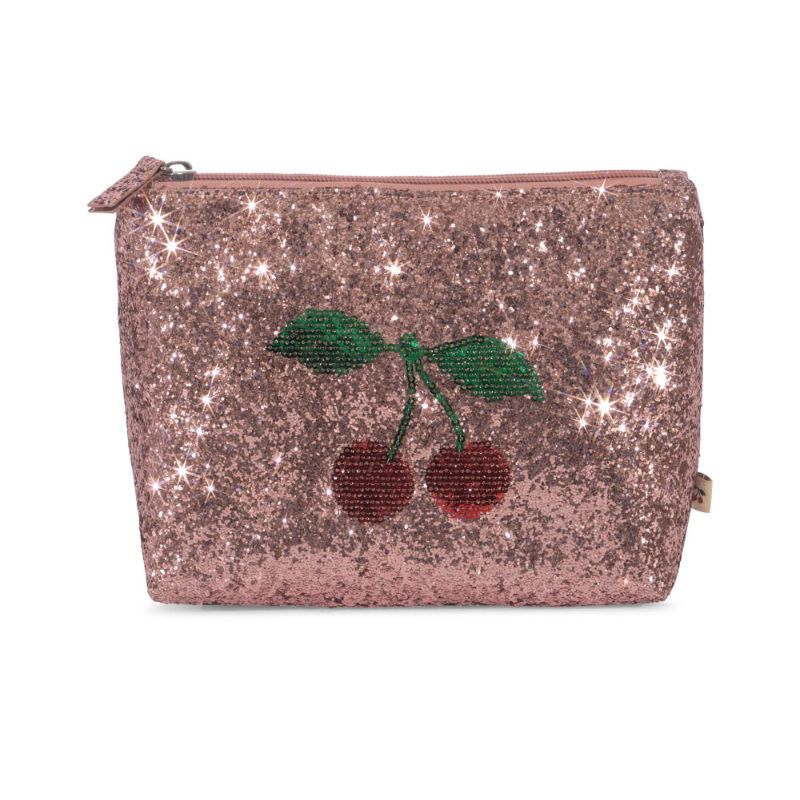 Toilettaske - Glitter med Kirsebær