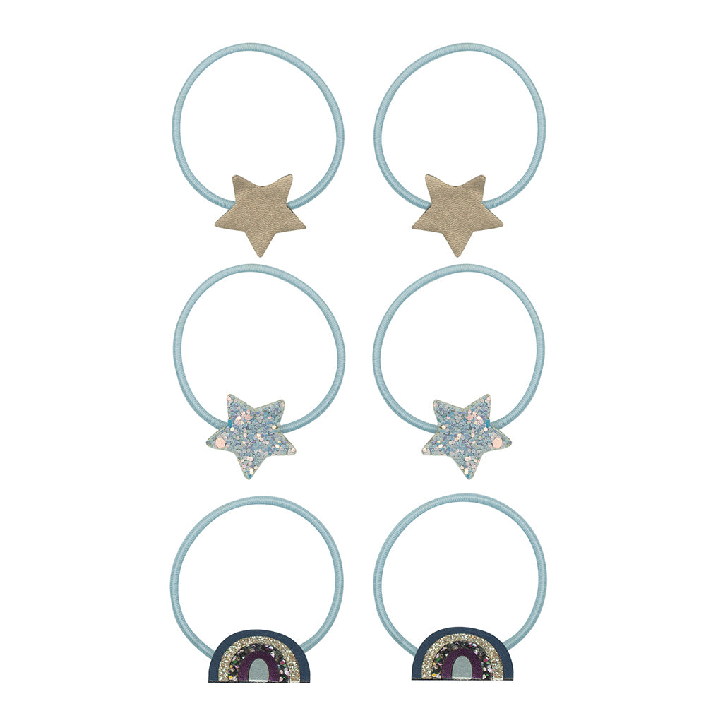 Hårelastikker 6 stk - Regnbue