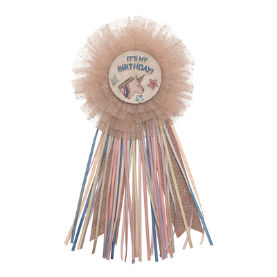 Badge, "It's my birthday" m. enhjørning