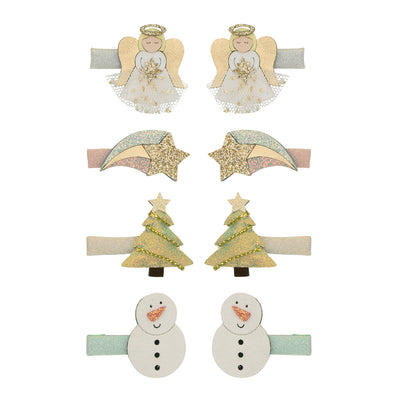 8 hårclips mini angel christmas