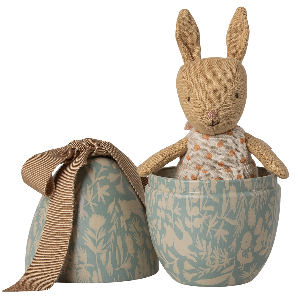 Påskeæg small med mikro kanin - lys blå