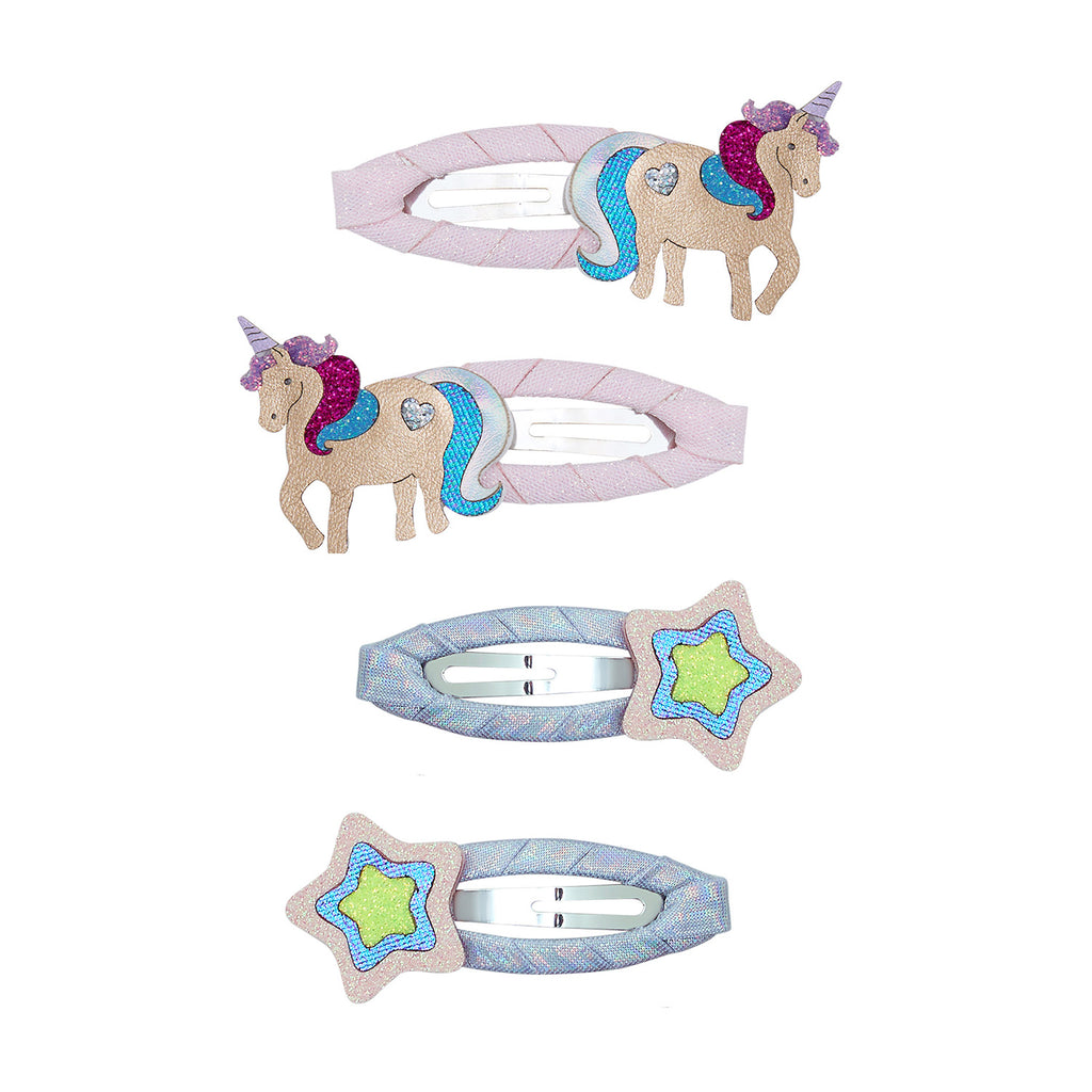 4 hårspænder - magical unicorn
