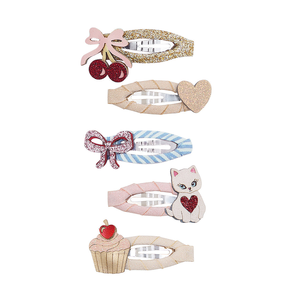 5 hårspænder - mini kittybow