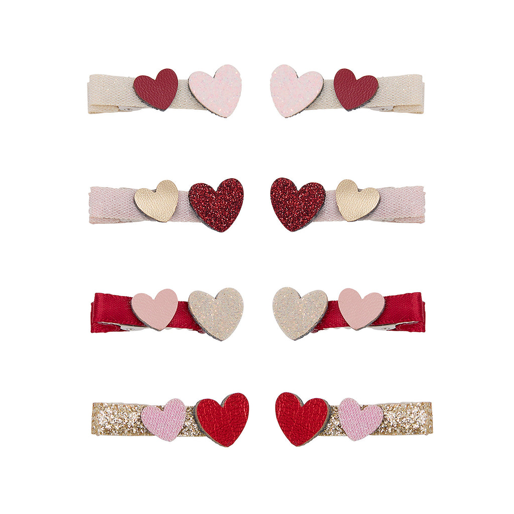 8 hårclips - teeny weeny heart