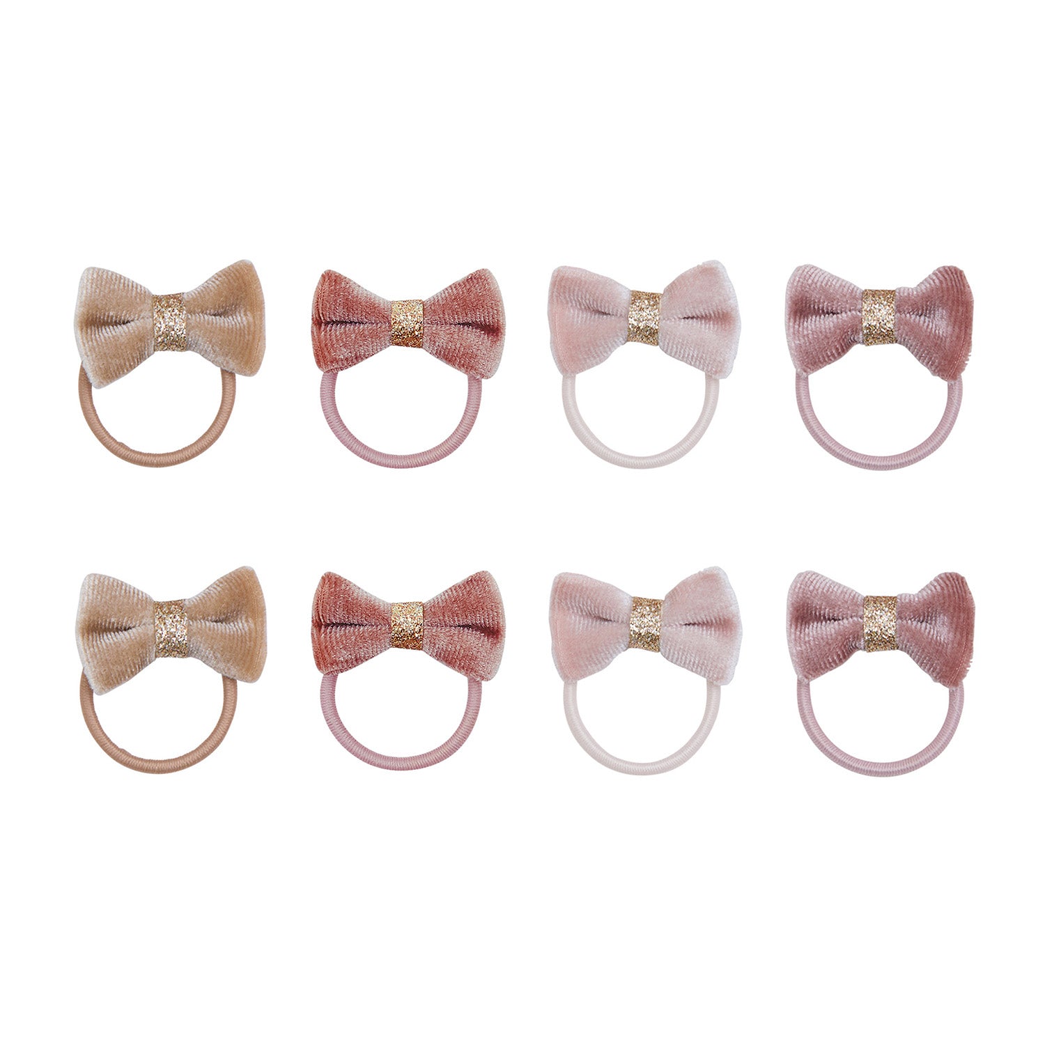 8 hårelastikker - mini velvet tinkerbell