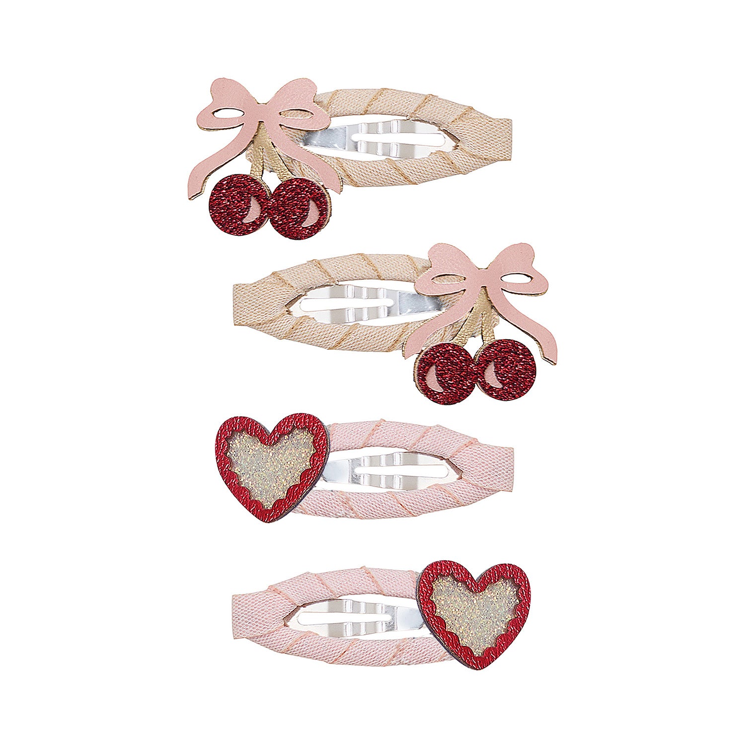 4 hårspænder - fancy cherries