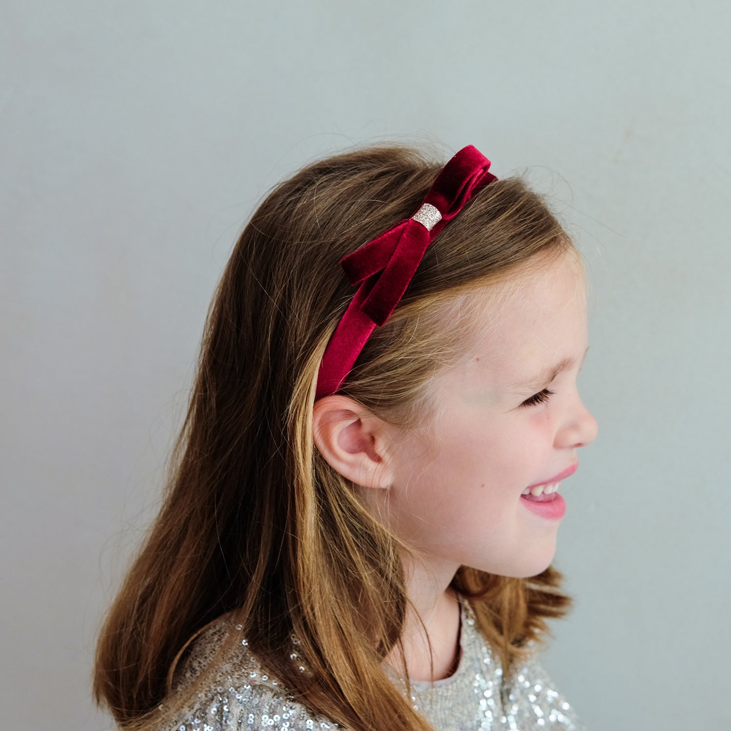 Hårbøjle - burgundy violet bow