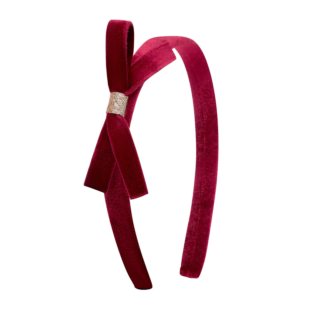 Hårbøjle - burgundy violet bow