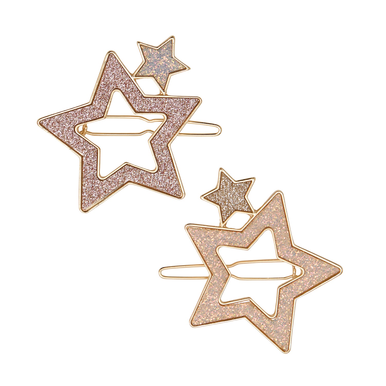 2 snap hårspænder - large super sparkle