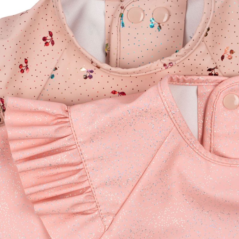 Spisesmæk med ærmer 2pak - Cherry sparkle (18M-3Y)