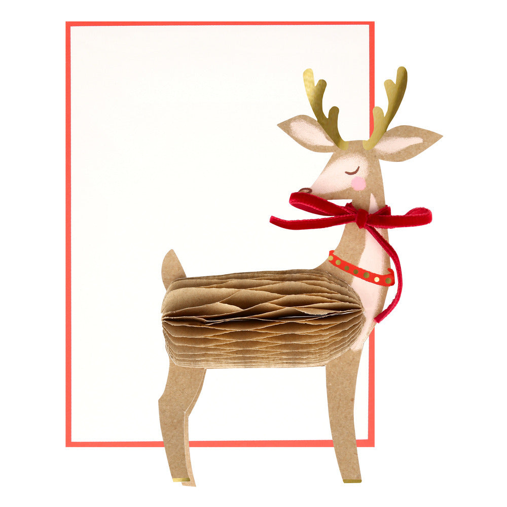 Kort med stående 3D rensdyr