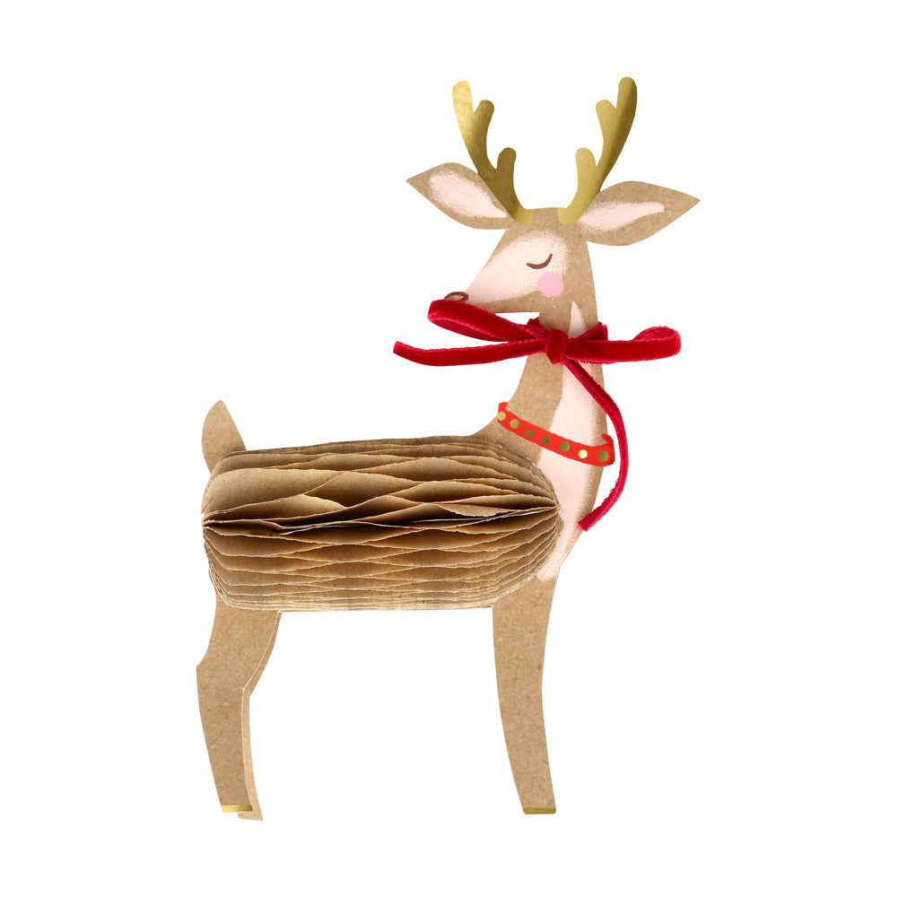 Kort med stående 3D rensdyr