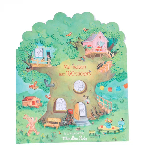 Malebog med klistermærker - Træhuset