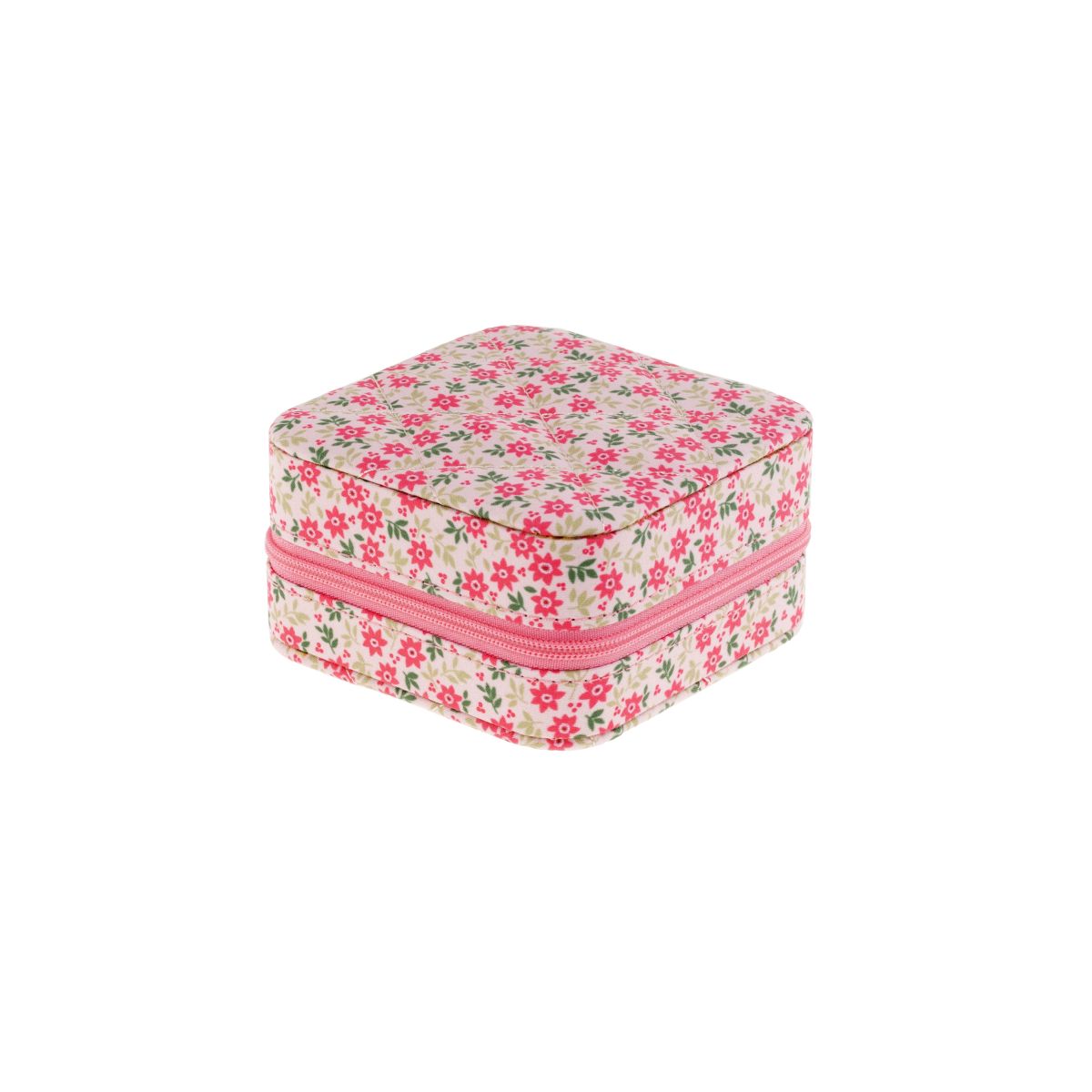 Rejsesmykkeskrin rosa blomster
