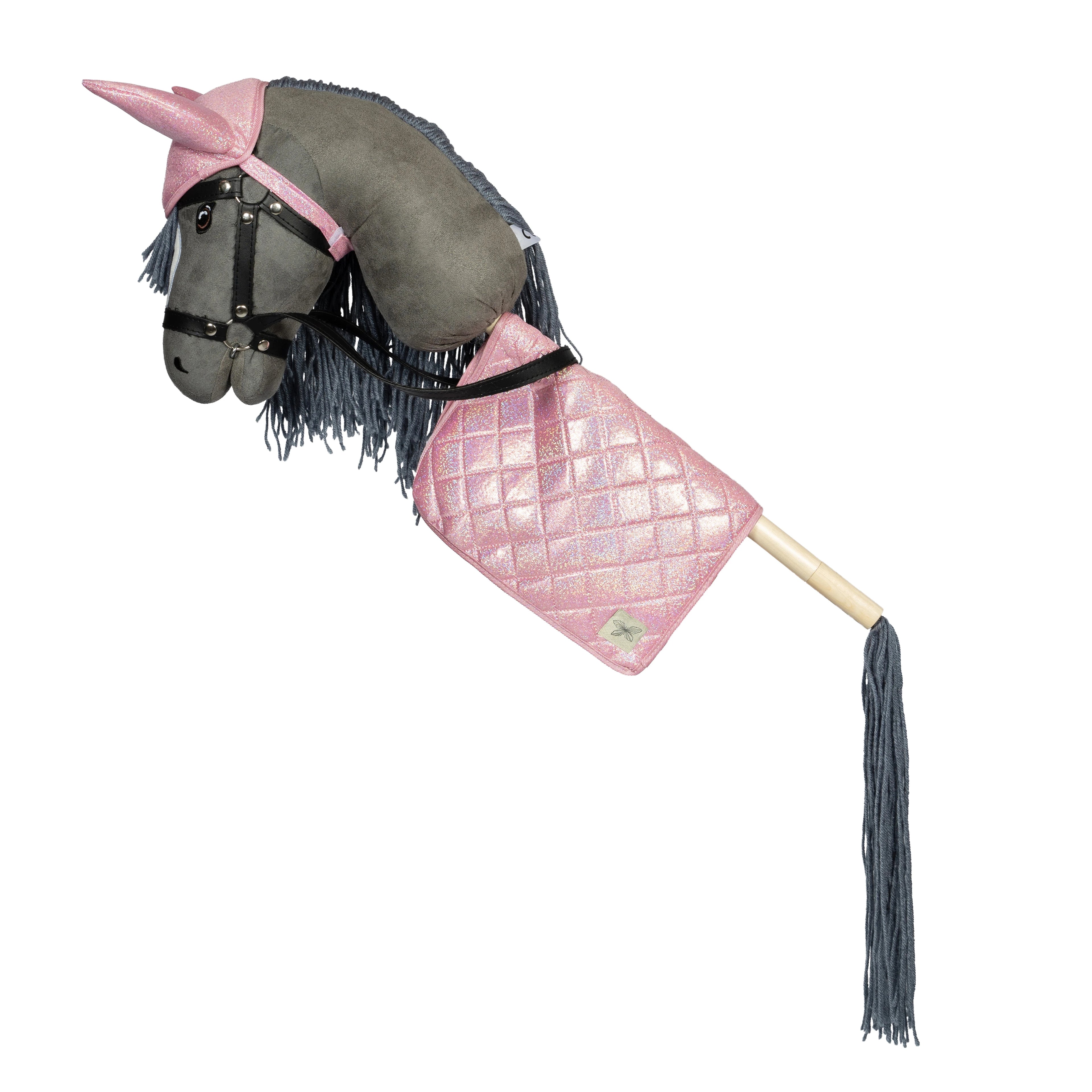 Sadelunderlag og hut - glimmer pink
