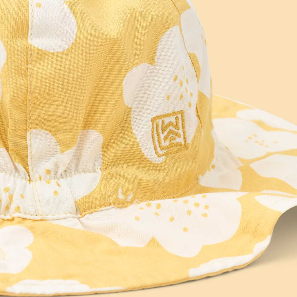Amelia vendbar solhat - Flower/ lemon yellow