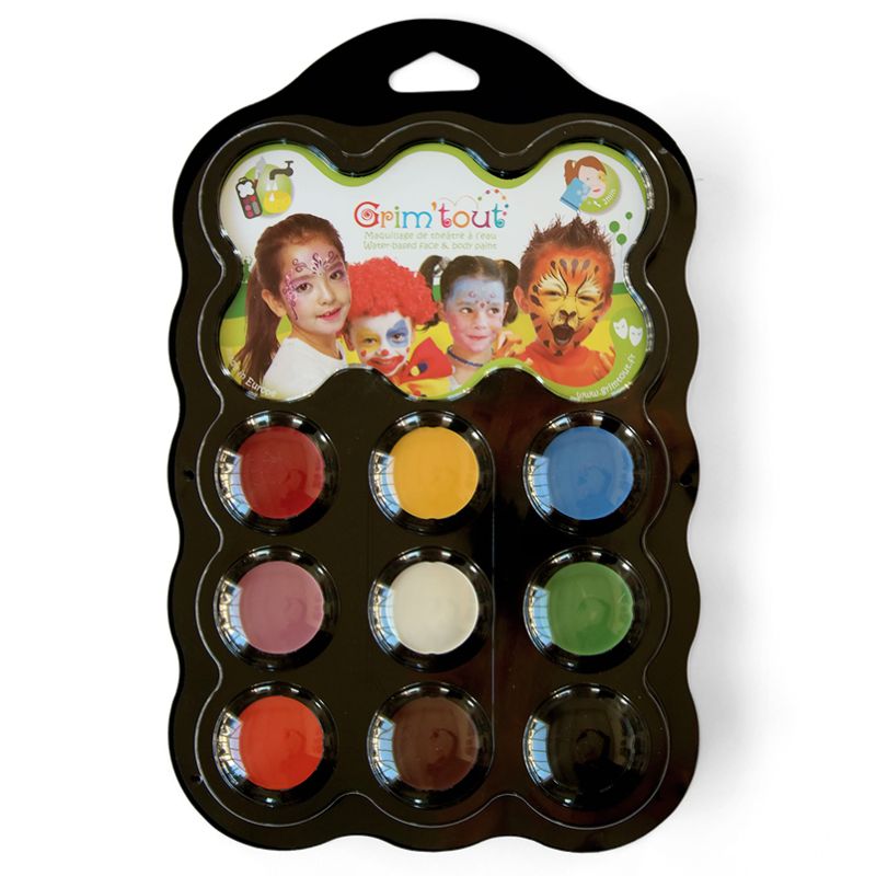 Ansigtsmaling 9 farver - Karneval