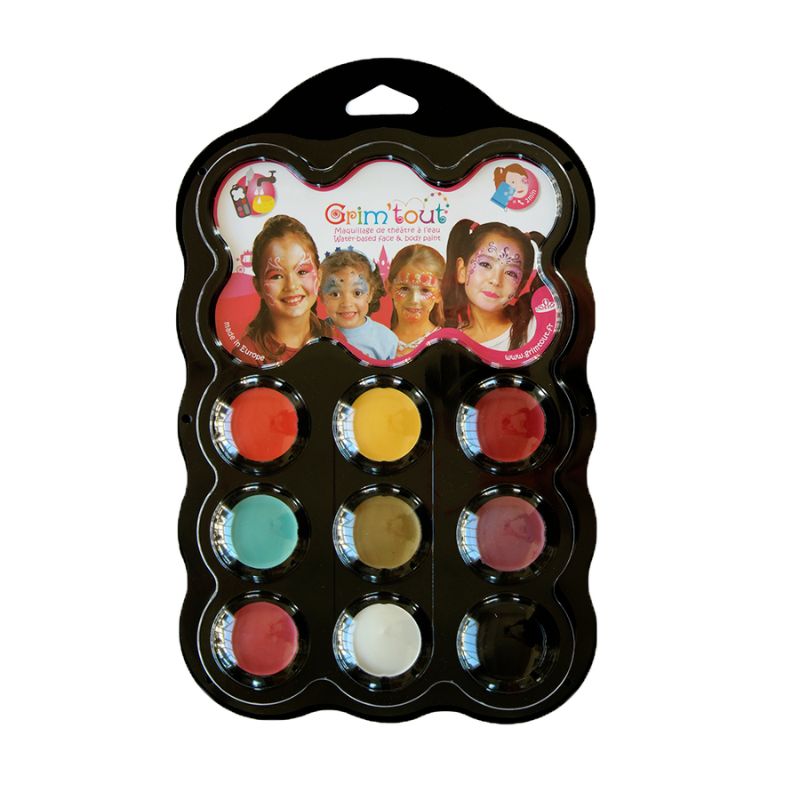 Ansigtsmaling 9 farver - Prinsesse