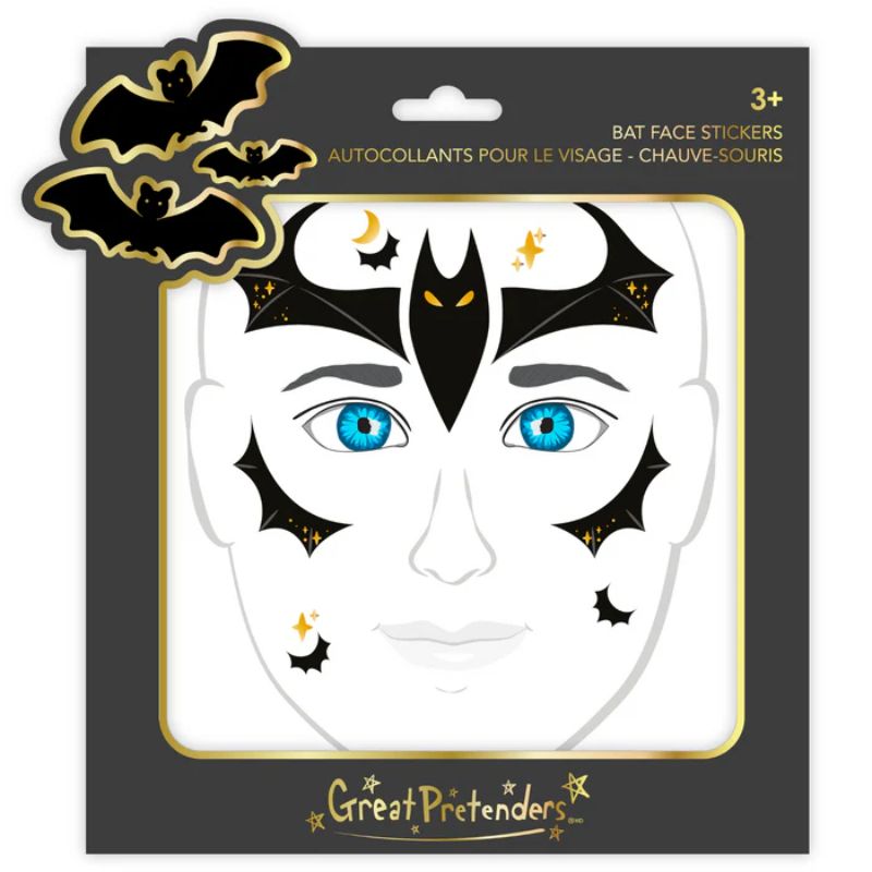 Ansigtsstickers - Flagermus