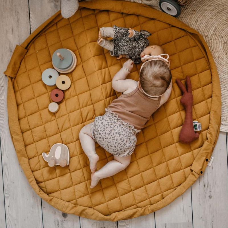 Babytæppe quiltet mustard