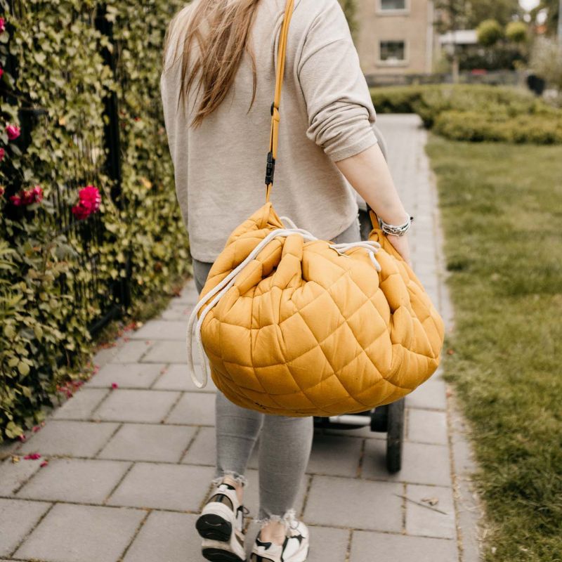 Babytæppe quiltet mustard