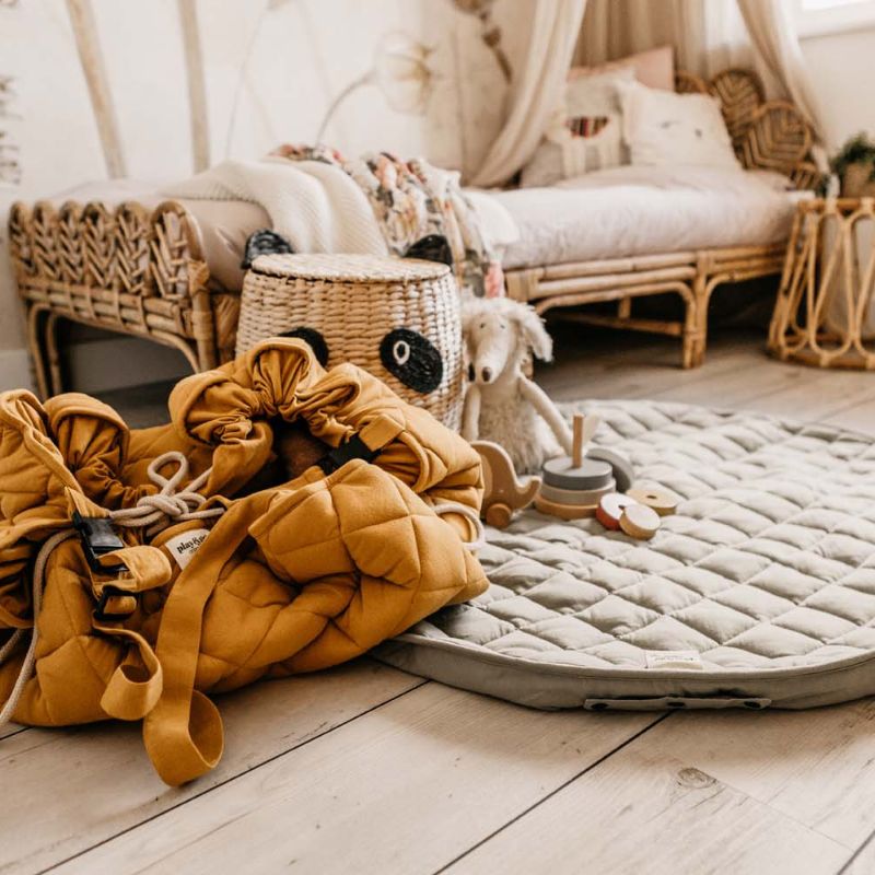 Babytæppe quiltet mustard