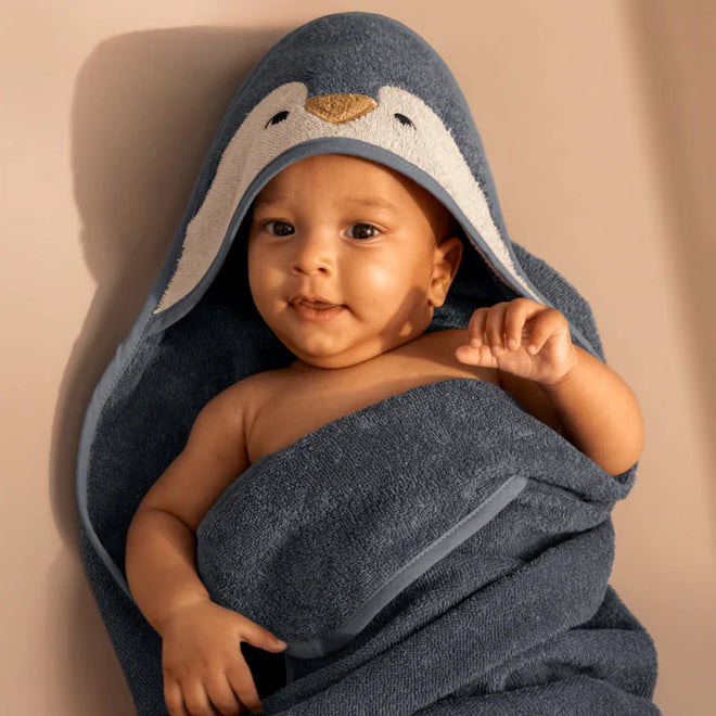 Babyhåndklæde med pingvin