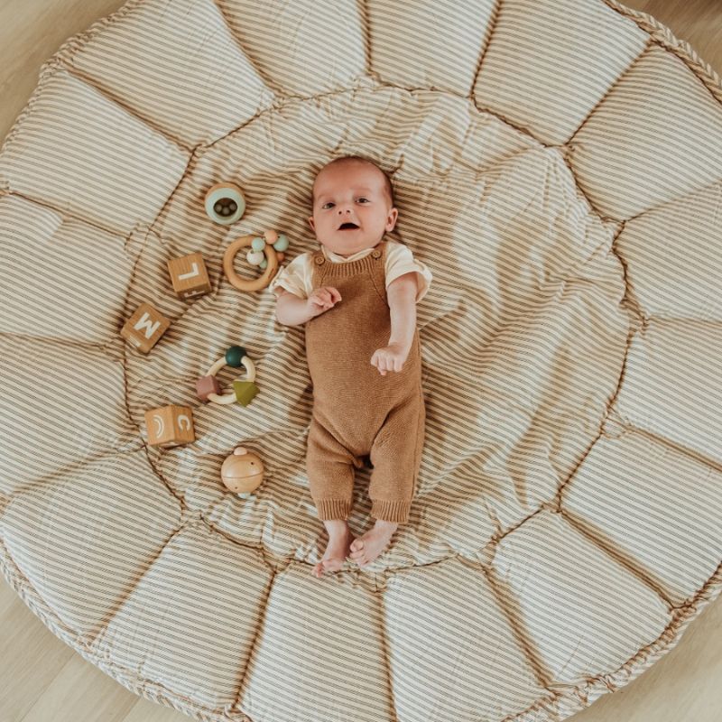 Babytæppe Bloom Stripe Blue